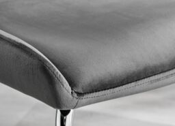 FurnitureboxUK Novara Round Glass Dining Table & 4 Nora Silver Leg Chairs in Dark Grey - thumbnail 4