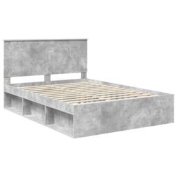 Berkfield Home Bed Frame with Headboard Concerte 140 x 200 cm Solid Pine Wood in Grey - thumbnail 4