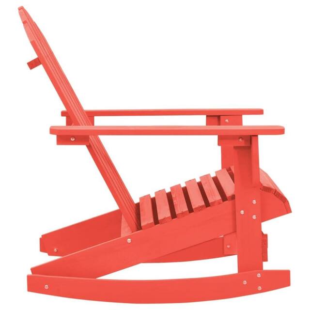 Berkfield Home Garden Rocking Adirondack Chair Solid Fir Wood Red - image 1