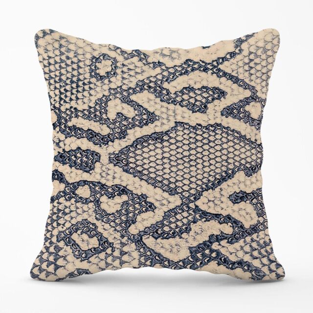 Warren Reed - Designer Snake Skin Outdoor Cushion in Grey - Size: 60 cm x 60 cm - image 1
