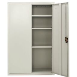 Moderna Tall Grey Steel 2 Door Lockable Cabinet, 3 Shelves for Office or Garage - thumbnail 3