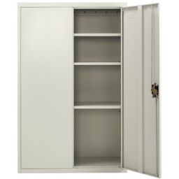 Moderna Tall Grey Steel 2 Door Lockable Cabinet, 3 Shelves for Office or Garage - thumbnail 5