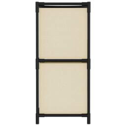 Berkfield Home Storage Cabinet with 4 Fabric Baskets Cream 63x30x71 cm Steel in Beige - Size: 63 x 30 x 71 cm - thumbnail 4