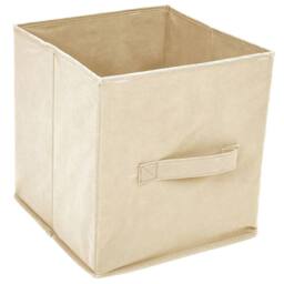 Berkfield Home Storage Cabinet with 4 Fabric Baskets Cream 63x30x71 cm Steel in Beige - Size: 63 x 30 x 71 cm - thumbnail 5