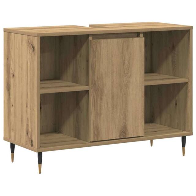 Berkfield Home Vanity Unit Artisan Oak MDF Standard Vanity Unit Rectangular in Brown - image 1