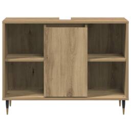 Berkfield Home Vanity Unit Artisan Oak MDF Standard Vanity Unit Rectangular in Brown - thumbnail 6