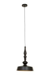 Orsina Small Black & Gold Pendant Light, Saucer Ceiling Light With Adjustable Drop, Decorative Ceiling Fixture - thumbnail 2