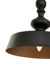 Orsina Small Black & Gold Pendant Light, Saucer Ceiling Light With Adjustable Drop, Decorative Ceiling Fixture - thumbnail 5