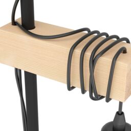 Eglo Townshend 5 Black Metal & Natural Wood 2-Light Floor Lamp - Industrial Style (D) 25cm - thumbnail 4