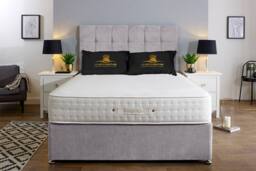 UK Bed Furniture Senator Divan Bed with 2 Drawers Same Side & 26 Inch headboard in Silver - Size: Single - thumbnail 2
