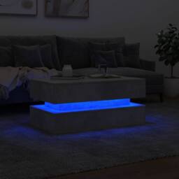 Berkfield Home Coffee Table with LED Lights Concrete Grey 90x50x40 cm - Size: 90 x 50 x 40 cm - thumbnail 5