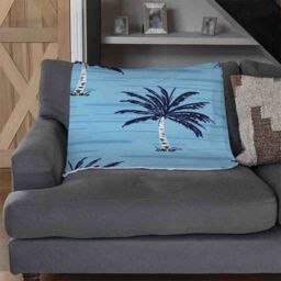 Benjamin Tate Design Palm Trees On Blue Blanket in Natural - Size: 120 cm x 150 cm - thumbnail 2