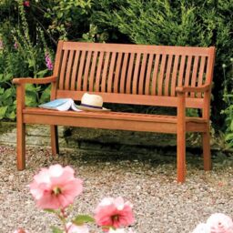 Rowlinsons Willington Bench - L69 x W124 x H87 cm in Brown - thumbnail 4
