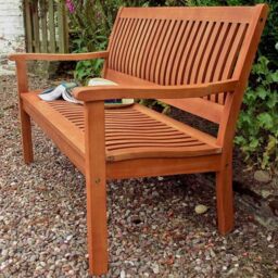 Rowlinsons Willington Bench - L69 x W124 x H87 cm in Brown - thumbnail 5