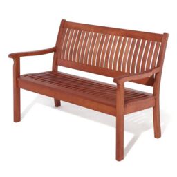 Rowlinsons Willington Bench - L69 x W124 x H87 cm in Brown - thumbnail 1