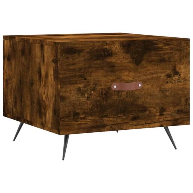 Berkfield Home Coffee Table Smoked Oak 50x50x40 cm Engineered Wood in Brown - Size: 50 x 50 x 40 cm - image 1