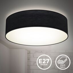 B.K.Licht Black 2xE27 40W Requires Bulb Ceiling Light - thumbnail 2