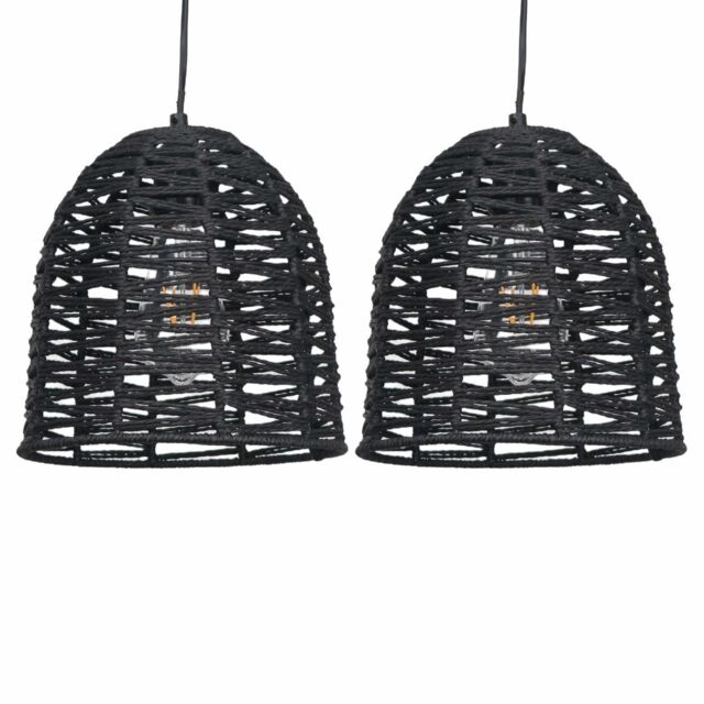 First Choice Lighting Set of 2 Kleo - Dark String Pendant Lightshade in Brown - image 1