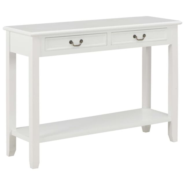 Berkfield Home Console Table White 110x35x80 cm Wood - Size: 110 x 35 x 80 cm - image 1