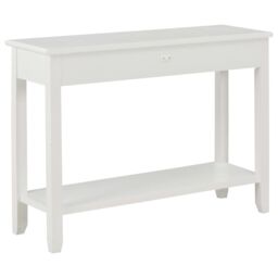 Berkfield Home Console Table White 110x35x80 cm Wood - Size: 110 x 35 x 80 cm - thumbnail 4