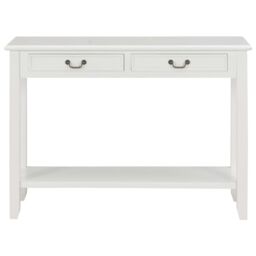 Berkfield Home Console Table White 110x35x80 cm Wood - Size: 110 x 35 x 80 cm - thumbnail 3