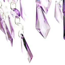 Happy Homewares Modern Waterfall Design Pendant Shade with Acrylic Droplets & Beads in Purple - thumbnail 4