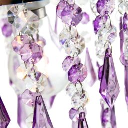 Happy Homewares Modern Waterfall Design Pendant Shade with Acrylic Droplets & Beads in Purple - thumbnail 3