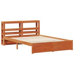 Berkfield Home Bed Frame with Headboard Wax Brown 150 x 200 cm Solid Pine Wood - thumbnail 5