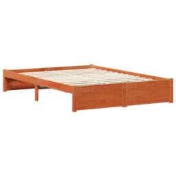 Berkfield Home Bed Frame with Headboard Wax Brown 150 x 200 cm Solid Pine Wood - thumbnail 3