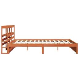 Berkfield Home Bed Frame with Headboard Wax Brown 150 x 200 cm Solid Pine Wood - thumbnail 7