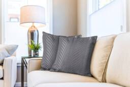 New Edge Blinds Wave Collection Cushion Cover in Charcoal - Size: 43 cm x 43 cm - thumbnail 2