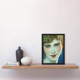 Artery8 W T Benda Face of Blonde with Earrings Painting Framed Art Print - Size: A3 - thumbnail 2
