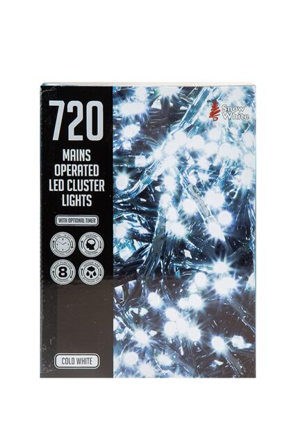 VFM e-Store 720 Led 9.35M Christmas Cluster Lights in White - image 1