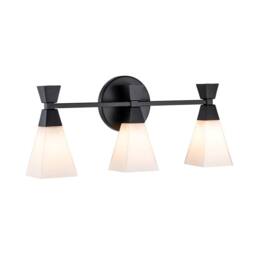 Netlighting Bowtie 3 Light Bathroom Wall Lamp Matte Black IP44 - thumbnail 1