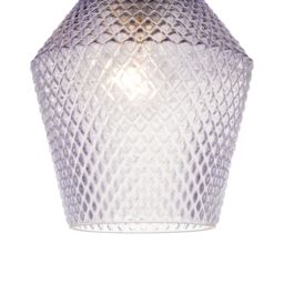 Happy Homewares Modern & Compact Diamond Design Glass Pendant Light Shade in Lilac - thumbnail 2