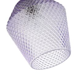 Happy Homewares Modern & Compact Diamond Design Glass Pendant Light Shade in Lilac - thumbnail 5