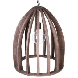 Wyld and Coco Mango Wood Pendant Lamp - Dark Brown Open Cage Handmade - thumbnail 4