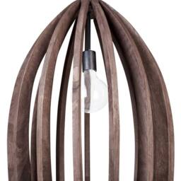 Wyld and Coco Mango Wood Pendant Lamp - Dark Brown Open Cage Handmade - thumbnail 2