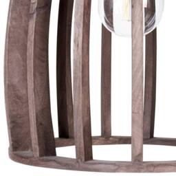 Wyld and Coco Mango Wood Pendant Lamp - Dark Brown Open Cage Handmade - thumbnail 6