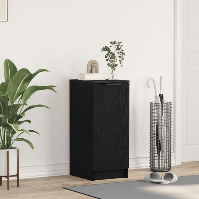Berkfield Home Shoe Cabinet Black Oak 30x35x70 cm Engineered Wood - Size: 30 x 35 x 70 cm - image 1