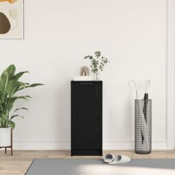 Berkfield Home Shoe Cabinet Black Oak 30x35x70 cm Engineered Wood - Size: 30 x 35 x 70 cm - thumbnail 4