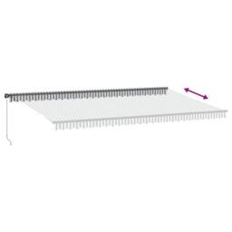 Berkfield Home Manual Retractable Awning with LEDs Anthracite&White 600x350 cm in Black - thumbnail 6