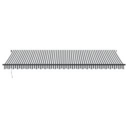Berkfield Home Manual Retractable Awning with LEDs Anthracite&White 600x350 cm in Black - thumbnail 4