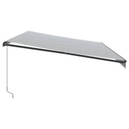 Berkfield Home Manual Retractable Awning with LEDs Anthracite&White 600x350 cm in Black - thumbnail 5