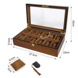 Kelvenix 12 Grids High Quality Watch Box, Watch Display & Storage Organizer in Brown - thumbnail 2