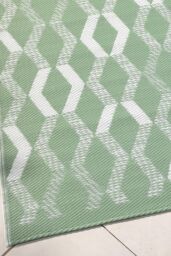 Fusion 'Rico' Outdoor Vertical Zig Zags UV Resistant Outdoor Rug in Green - Size: 170 cm x 120 cm - thumbnail 2