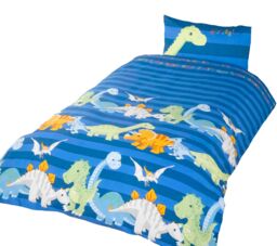 Rapport Home Dinosaur Polycotton Kids Duvet Cover Set with Pillowcase in Black - Size: Single - thumbnail 2