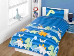 Rapport Home Dinosaur Polycotton Kids Duvet Cover Set with Pillowcase in Black - Size: Single - thumbnail 1