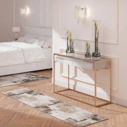Kukoon Beige Modern Abstract Geometric & Distresssed Vintage Style Living Room Area Rugs & Runners - Size: 60 cm x 110 cm - thumbnail 6