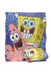 Spongebob and Patrick Cropped Silky Touch Super Soft Throw Blanket 152 X 127 cm in White - thumbnail 2